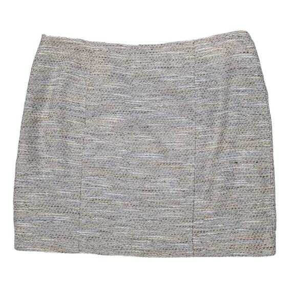 Theory Tweed Metallic Mini Skirt Tan and Gold Size 4 - Picture 2 of 9